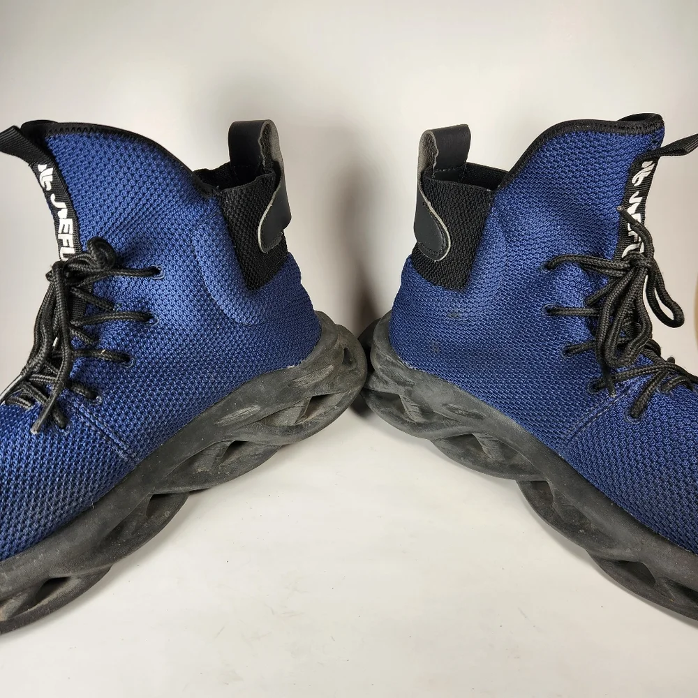 JIEFU Men's Work Safety Shoe Size 14 EU 48 Blue Black Steel Toe Sneaker - Picture 8 of 8